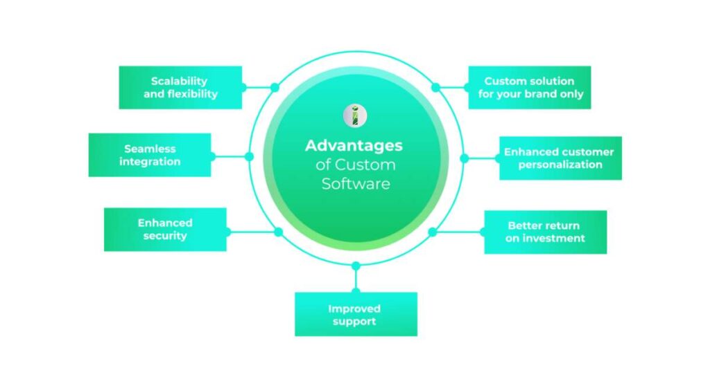 Benefits of custom software diagram 